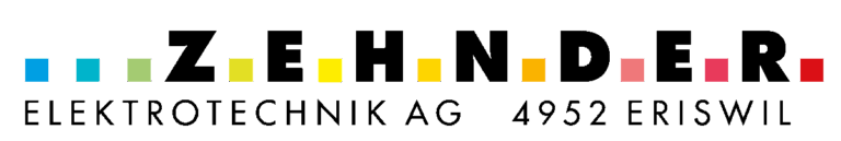 Typosignet mit farbigen quadratischen Elementen